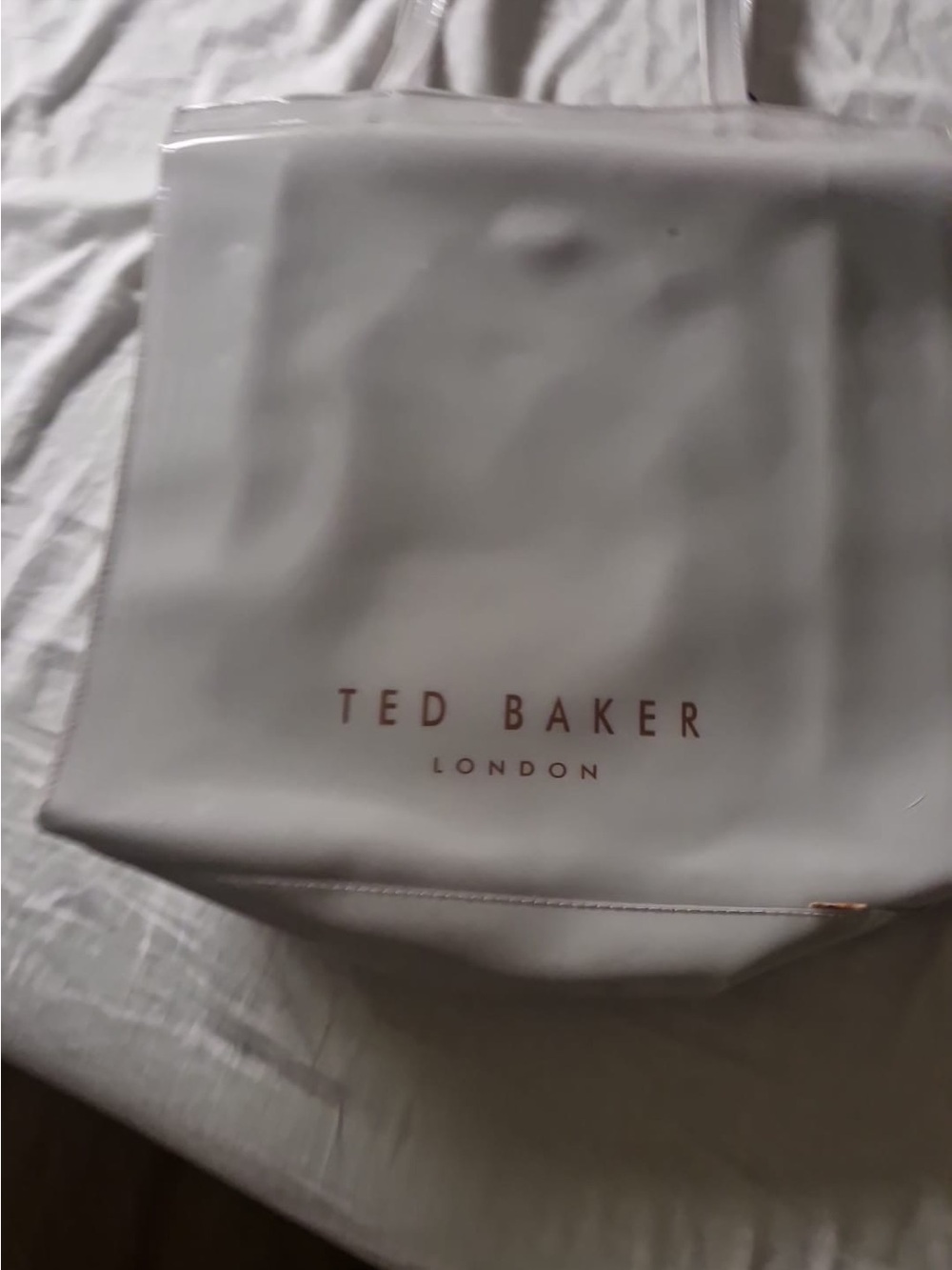 Ted Baker White Tote with Rose Gold Logo